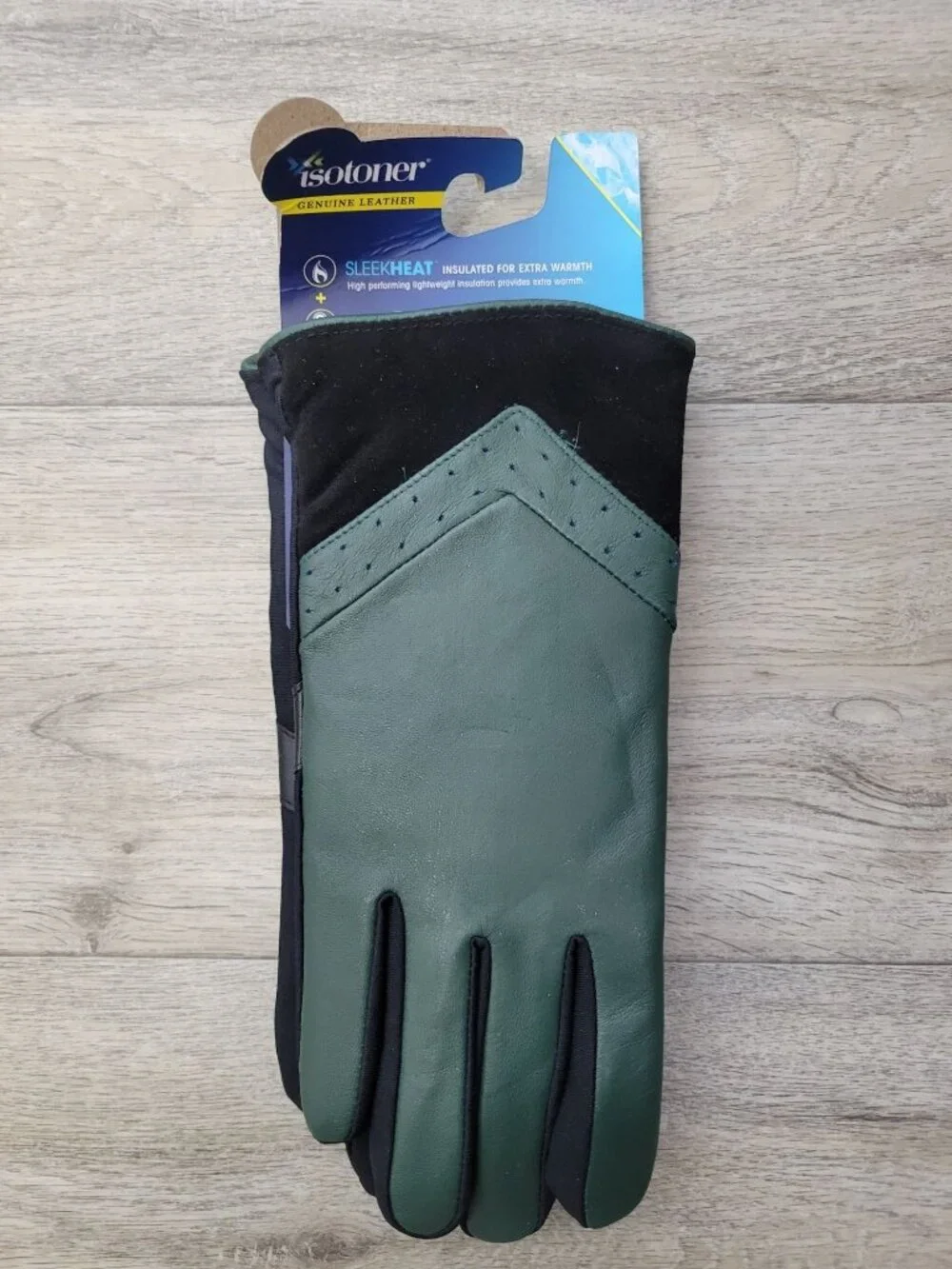 Isotoner Women's L/XL Leather Gloves Sleek Heat Extra Warmth Smart Touch - Picture 3 of 4